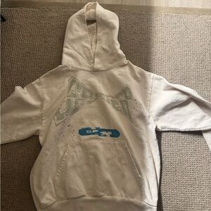 Spyder White Hoodie with Blue Graphic